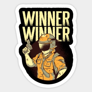 Winner Winner Armed Character Gaming Design Sticker